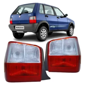 Par Lanterna Traseira Uno Mille Fire Economy 2004 A 2013 Ambos Lados Bicolor